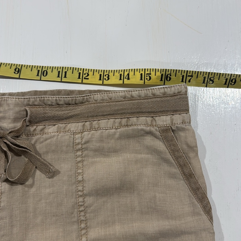 Michael Stars 100% Linen Drawstring Shorts Tan Beige Relaxed Fit Size Small - Picture 8 of 10